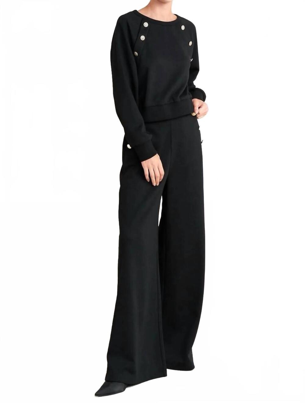 NEW FREEMARKET carmen buttoned woven pants in black